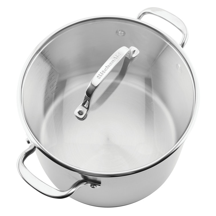 KitchenAid 3Ply Base Stainless Steel Stockpot with Lid, 8Quart